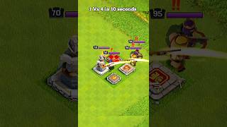 1 Vs 4 in 10 seconds ☠️ ll Clash of clans ll shorts clashofclans coc [upl. by Ylac]