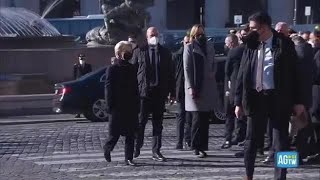 Funerali Sassoli larrivo della von Der Leyen [upl. by Blanding]