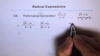 Rationalize Numerator and Simplify Q6 [upl. by Nemrak159]