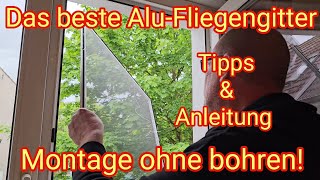 Das beste AluInsektenschutzFenster ohne bohren mit ANLEITUNG Fliegengitter MückenschutzMosquito [upl. by Elbon]