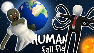 GRANNY AND SLENDER MAN SPACE TRAVEL  Human Fall Flat [upl. by Lynnett40]