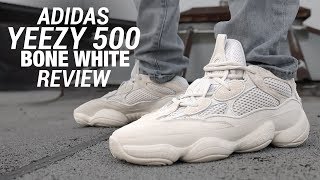 Adidas YEEZY 500 Bone White REVIEW amp ON FEET [upl. by Langston]