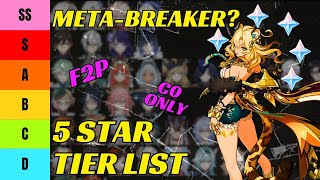 ULTIMATE GENSHIN 51 F2P 5 STAR TIER LIST Get the BEST for your PRIMOS at C0 [upl. by Nellac]