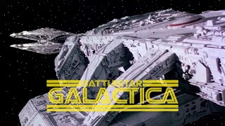 Galactica vs Cylon Basestar Battle  Battlestar Galactica 1978 4K [upl. by Tandie]