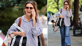 Casual Chic Katie Holmes Spotted in NYC Rocking Effortless Street Style  Celebrity Sighting [upl. by Shieh]