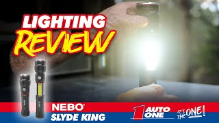 NEW  AUTO ONE  NEBO Slyde King 500 Torch [upl. by Corabelle]