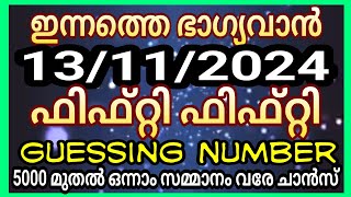 Kerala lottery guessing Number fifty fifty chance number 13112024 ബുധനാഴ്ച [upl. by Bethena129]