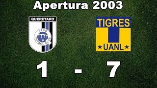 Queretaro vs Tigres 17 Jornada 4 Apertura 2003 [upl. by Norton]