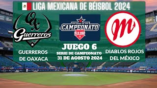 ⚾️Guerreros vs Diablos Rojos⚾️Donde Verlo EN VIVOLiga Mexicana de Beisbol Serie de Campeonato 2024 [upl. by Llacam191]