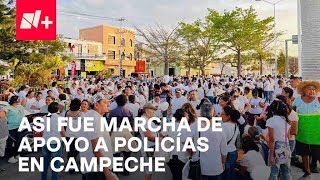 Huelga de policías en Campeche Así fue marcha de apoyo  En Punto [upl. by Honna]