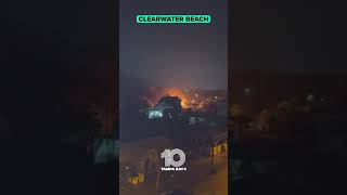 House fire in Clearwater Beach after Helene landfall 10tampabay tampabay florida [upl. by Anderea]