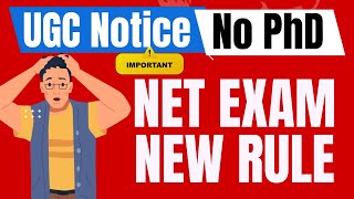 Shocking News UGC Notice regarding NET Exam for PhD Admission ugcnotice ugcnet [upl. by Mutz]