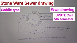 Stone Ware Sewer Drawing  Upbte Civil 5th Semester  Waste Water and irrigation Engineering drawing [upl. by Raleigh]