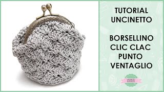 Tutorial uncinetto borsellino portamonete a punto ventaglio  Uncinetto dArgento [upl. by Eseilenna]