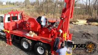 Double Drum Workover Rig Installing Cable [upl. by Armbruster38]