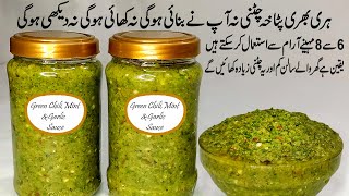 Chatpat Hari Chatni  Hari Mirch Pudina Lahsun Chatni  Chili Garlic Mint Sauce  Chutney  Chatni [upl. by Ellehsor777]