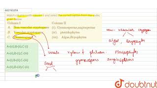 Match column I with column II and select the correct option from the codes given below Column [upl. by Westberg]