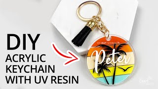 UV RESIN ACRYLIC KEYCHAIN TUTORIAL  KEYCHAIN IDEAS FOR MEN  FATHERS DAY IDEAS [upl. by Nekial775]