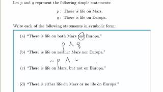 Logic Example Translating to Symbolic Form [upl. by Aicilehp]