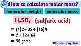 molar mass of sulfuric acidmolecular massmolecular weight of sulphuric acid H2SO4 molar mass [upl. by Naihtniroc568]