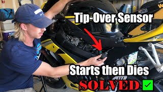 GSXR Runs for 1 Second then Dies SOLVED  Tip Over Sensor [upl. by Yeslrahc]