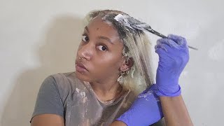 Finally Bleaching The Roots Of My Natural Hair From Start To Finish At Home [upl. by Edris165]