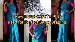 SAFETY PIN HACKS FOR PERFECT SAREE DRAPING  Saree Draping for Beginners  Tutorial [upl. by Oeram]