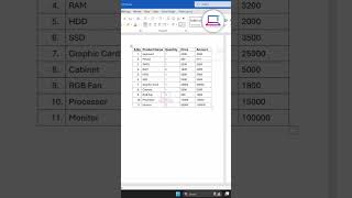 excel  table computer  ms word  💯👍 [upl. by Yoko]