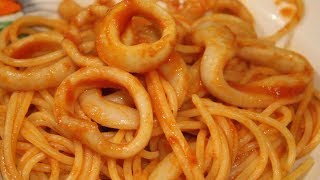 Spaghetti con anelli di totano  Spaghetti with squid rings [upl. by Munroe286]