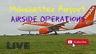 Airside Operations LIVE Manchester Airport Plane Spotters heaven [upl. by Eenwat]