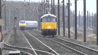 Caledonian Sleeper 86101 passing Northallerton [upl. by Natlus]