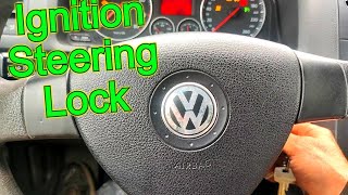 How To Fix Stuck Ignition Steering Lock on VW  Volkswagen [upl. by Eldon]