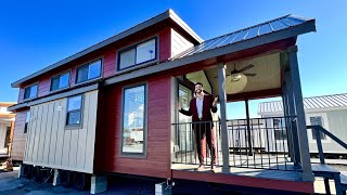 SLEEP TWELVE in this DOUBLE LOFT TINY HOME  perfect for vacation and rentals [upl. by Misaq]