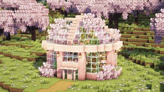 Minecraft How to Build a Cherry Blossom Greenhouse and Bee Farm  Tutorial [upl. by Tobe]