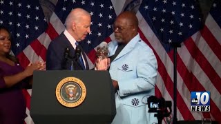 President Biden refers to rival Donald Trump as quotunhingedquot at NAACP dinner in Detroit [upl. by Roose]