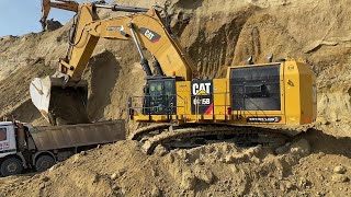 Caterpillar 6015B Excavator Loading Trucks With Two Passes  Sotiriadis Mining Works [upl. by Aloibaf]