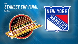 1994 Stanley Cup Finals Game 7  Vancouver Canucks  New York Rangers [upl. by Aurilia]