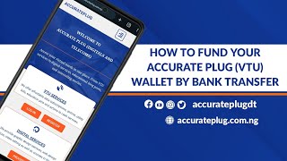 How to fund your wallet by bank transfer on Accurate Plug VTU section [upl. by Eselahs]