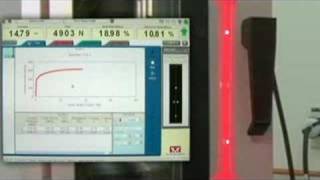 Instron 5585 Video Extensometer Tensile Test [upl. by Arelc897]