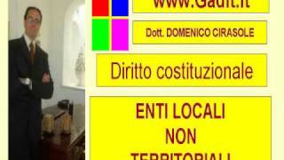 VIDEO LEZIONE DIRITTO COSTITUZIONALE ENTI LOCALI NON TERRITORIALI [upl. by Proulx]