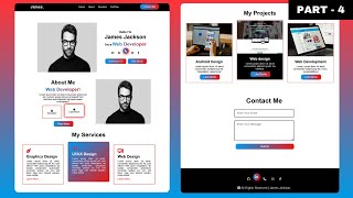 Complete Personal Portfolio Website using HTML and CSS  Responsive website design  Service section [upl. by Akirat]