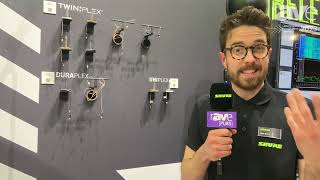 ISE 2023 Shure Explains PLEX Range of Microphones and Headsets for Corporate and Conferencing [upl. by Nivlam]