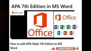 APA 7TH EDITION PART 4 Simplest Method of Adding to Microsoft Word [upl. by Notsew205]