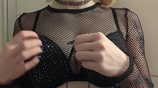 Nail ASMR on Fishnet TopGlitter Bra [upl. by Euphemia161]