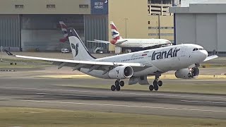 Heathrow  Landing with Open Gear Doors  Credit Flight Focus 365  Info Below [upl. by Sokul813]