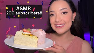 ASMR 💖 Crêpe cake eating 200 subs 🎉🥳 [upl. by Nofets]