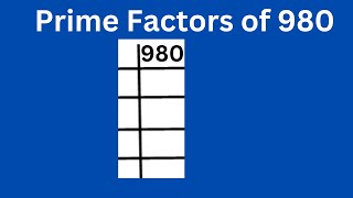 Prime factors of 980 [upl. by Chew]