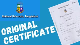 Original Certificate from National University of Bangladesh [upl. by Joanna]