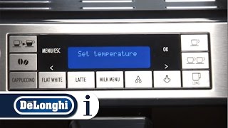 How to set the temperature on your DeLonghi Eletta Cappuccino ECAM 45760 Coffee Machine [upl. by Terris858]