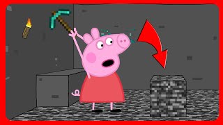 Peppa pig breaks the bedrock in Minecraft Cartoon parody [upl. by Macfadyn]